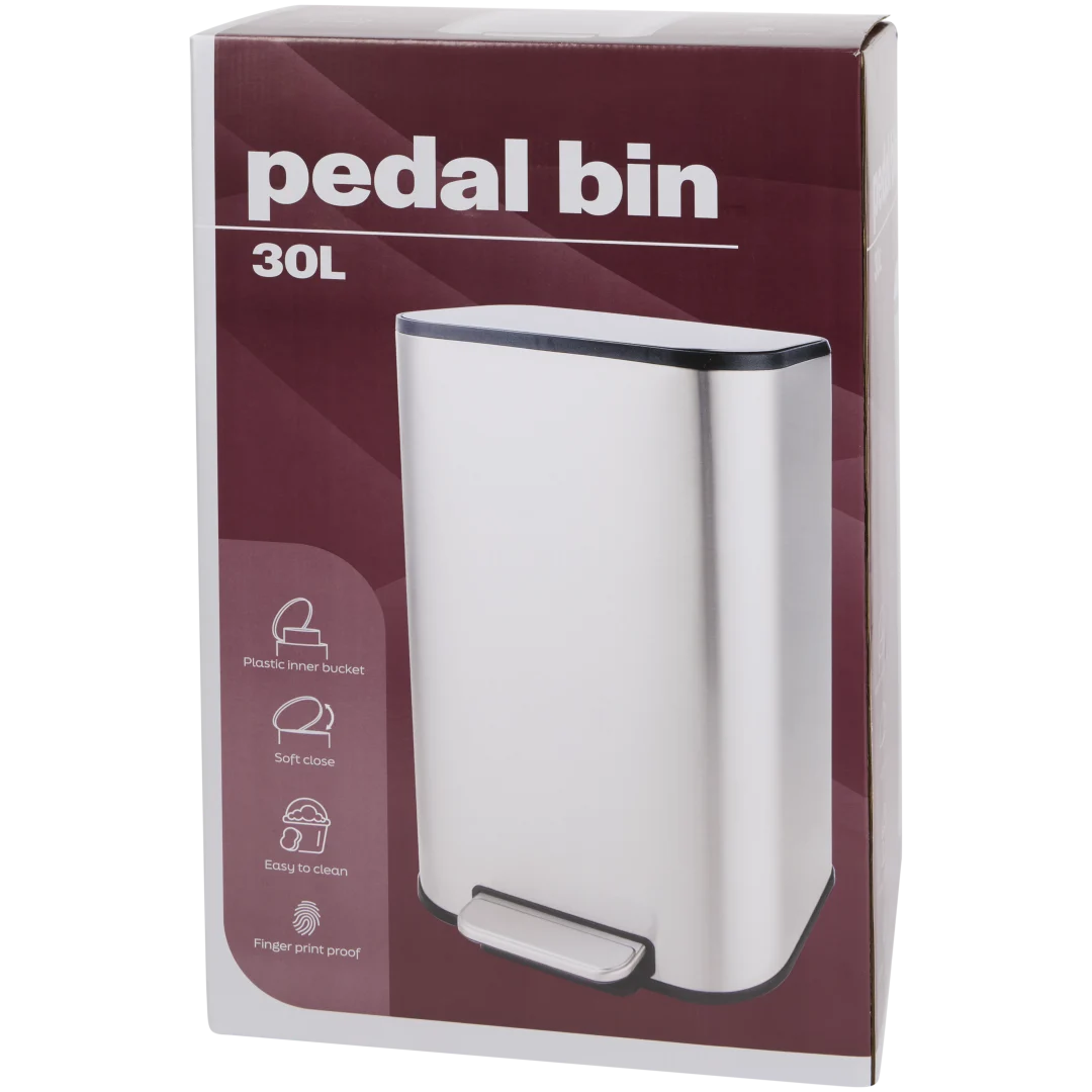 Balde com pedal em aço inoxidável
