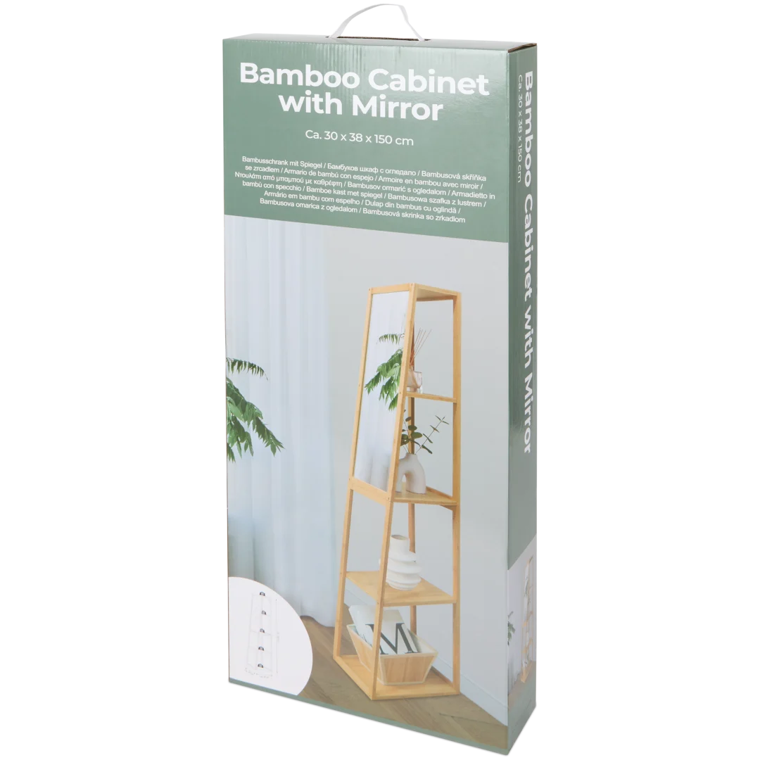 Étagère en bambou avec miroir