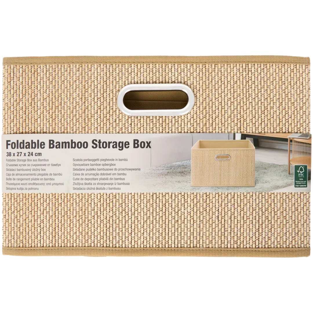 Caja de bambú plegable