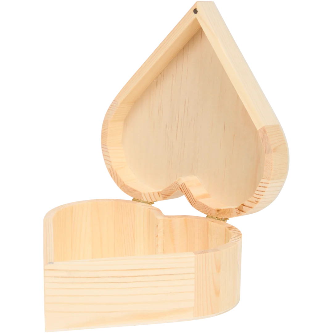 Hartvormig houten sieradenkistje 2