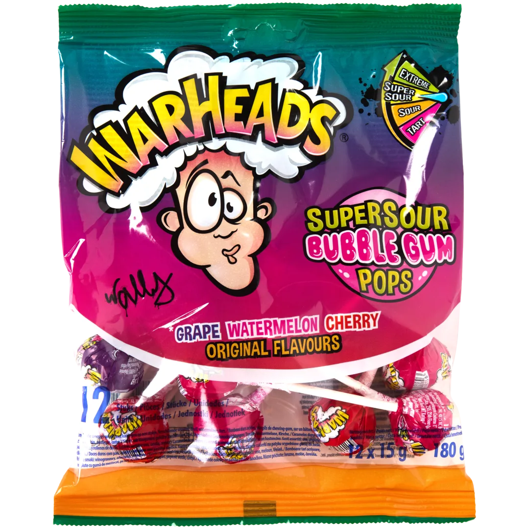 Caramelos de palo ácidos con chicle Warheads 1