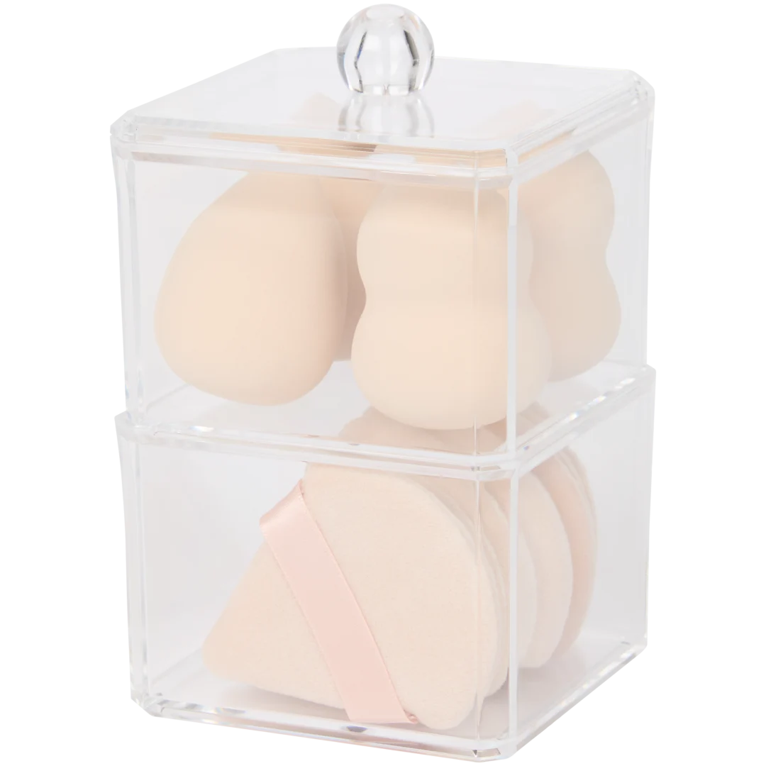Organizér s houbičkami na make-up