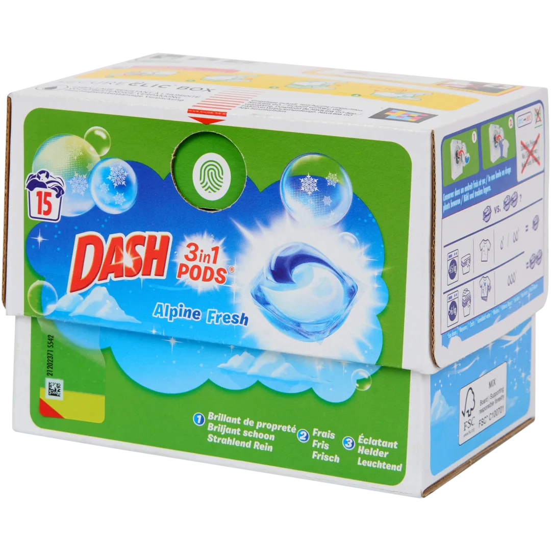 Capsules de lessive 3-en-1 Dash Alpine Fresh