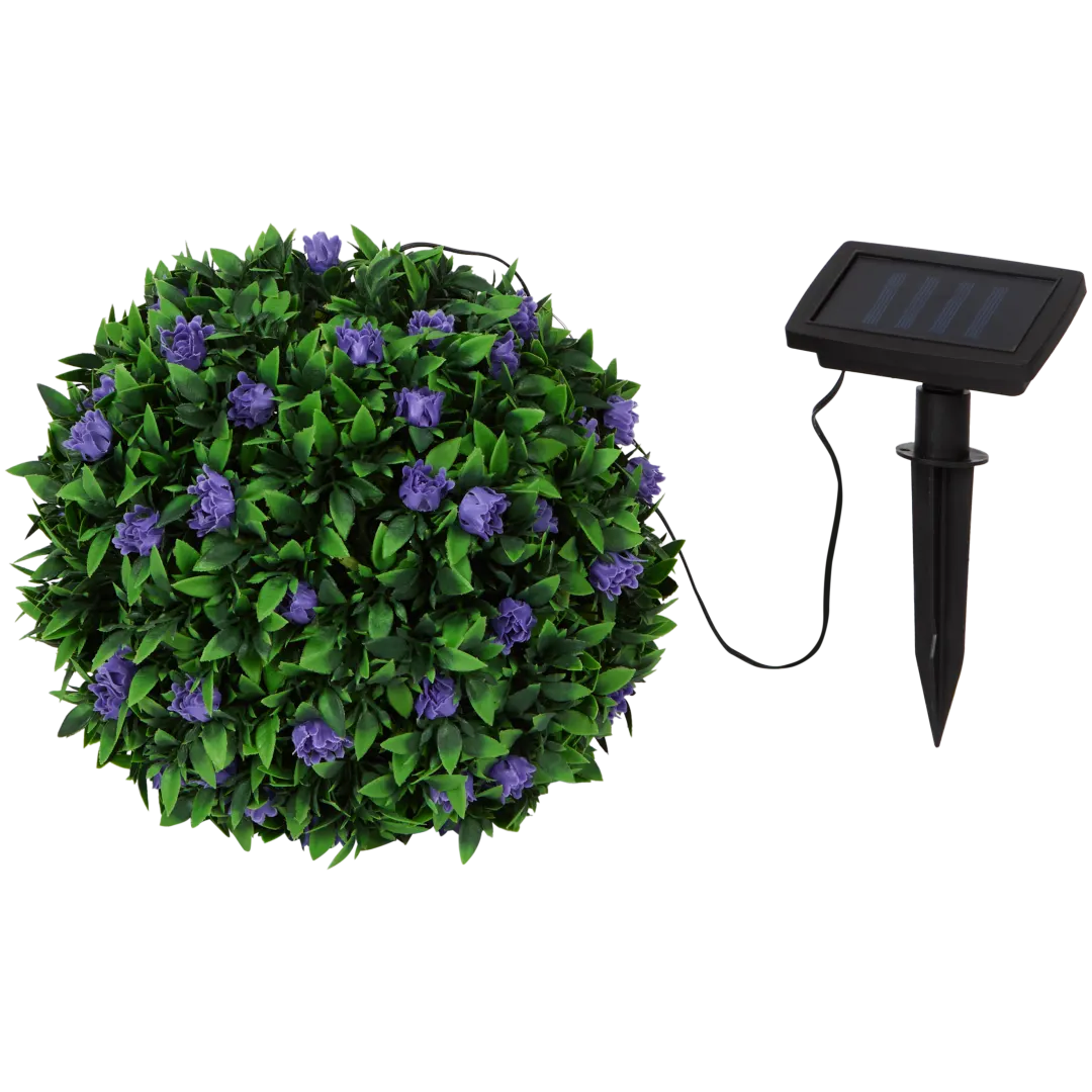 Kunstbloemenbol met solarverlichting 3