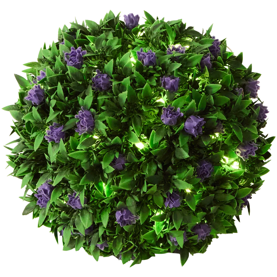 Kunstbloemenbol met solarverlichting 2