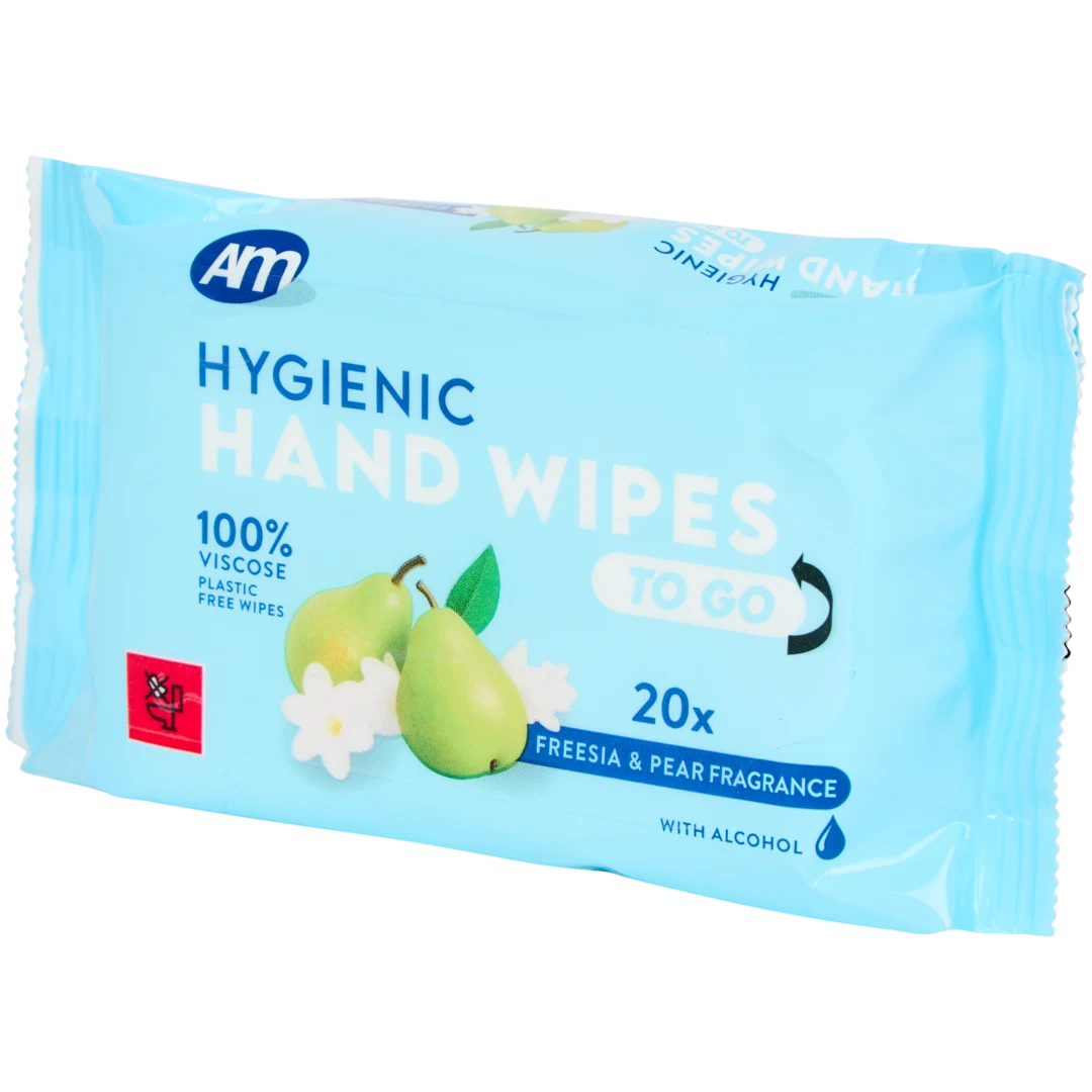 Toallitas higiénicas para la limpieza de manos Freesia y pera 1