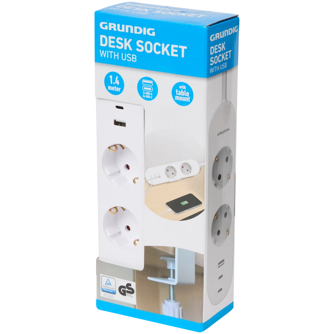 Presa multipla con morsetto da tavolo Grundig