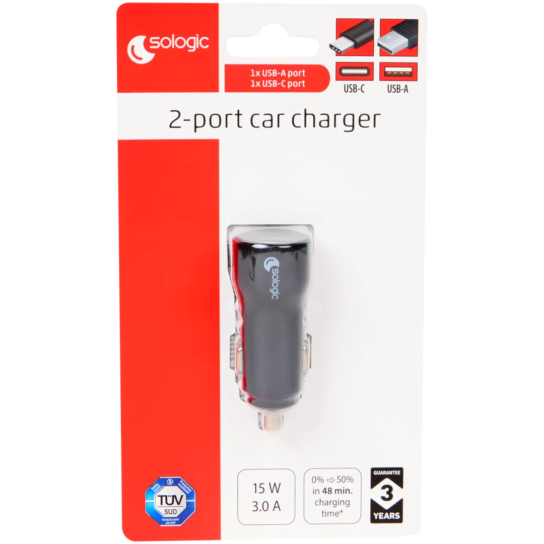 2-portová nabíjačka do auta Sologic 3