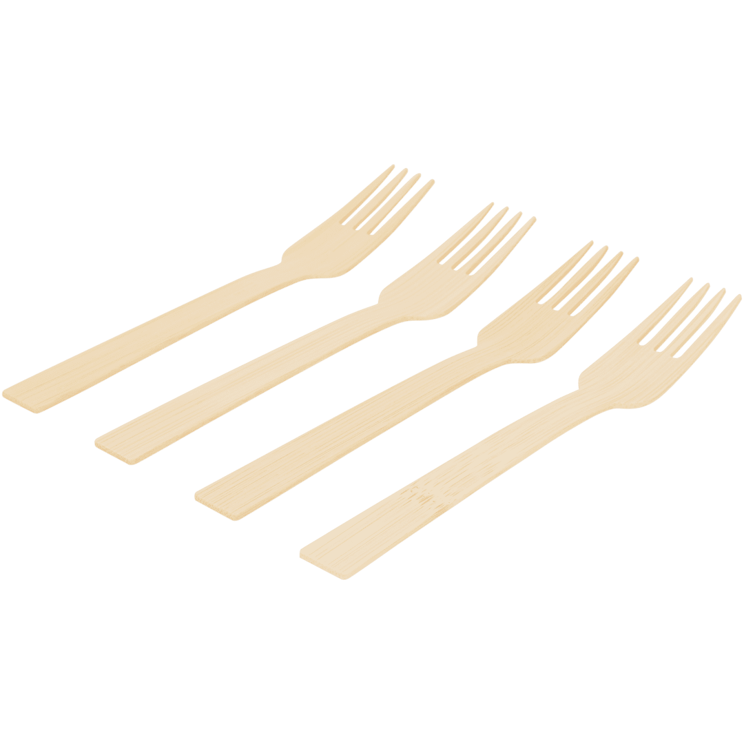 Posate Usa E Getta In Bambù 100% Naturale | Set 24 Pezzi: 8 Forchette, 8 Coltelli, 8 Cucchiai, 17 Cm