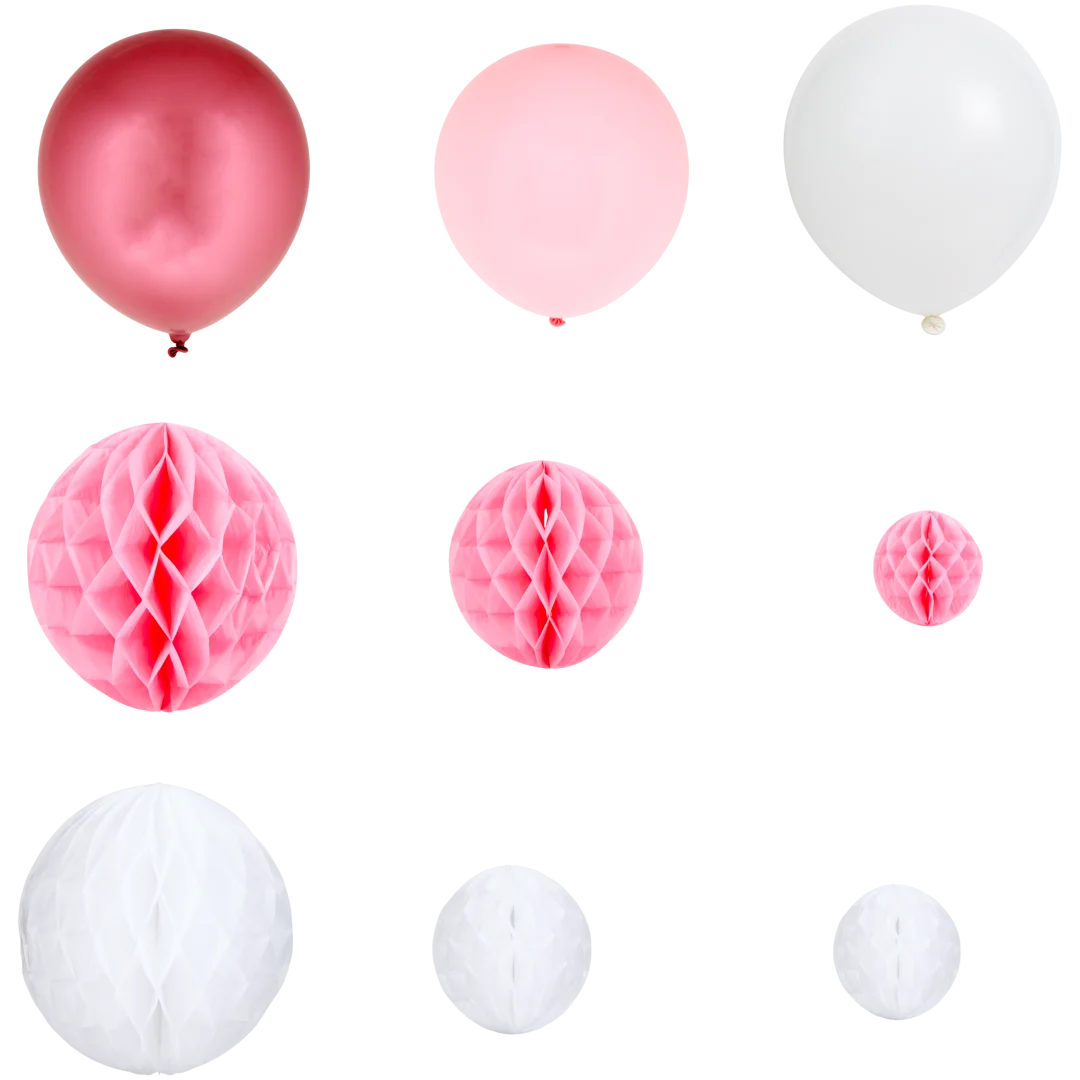 Ballonbogen-Set mit Wabenbällen