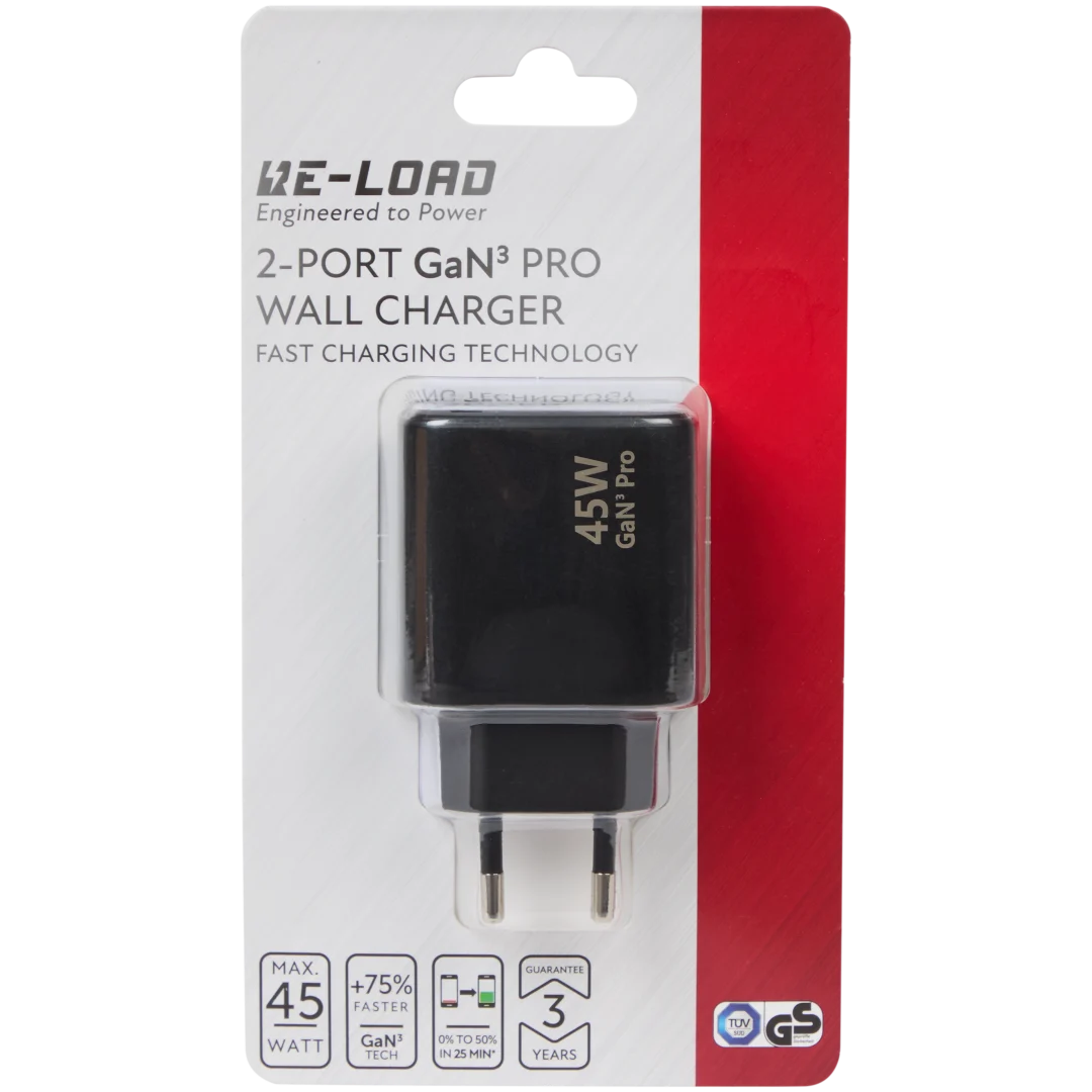 Chargeur secteur à 2 ports Re-load GaN³ Pro 3