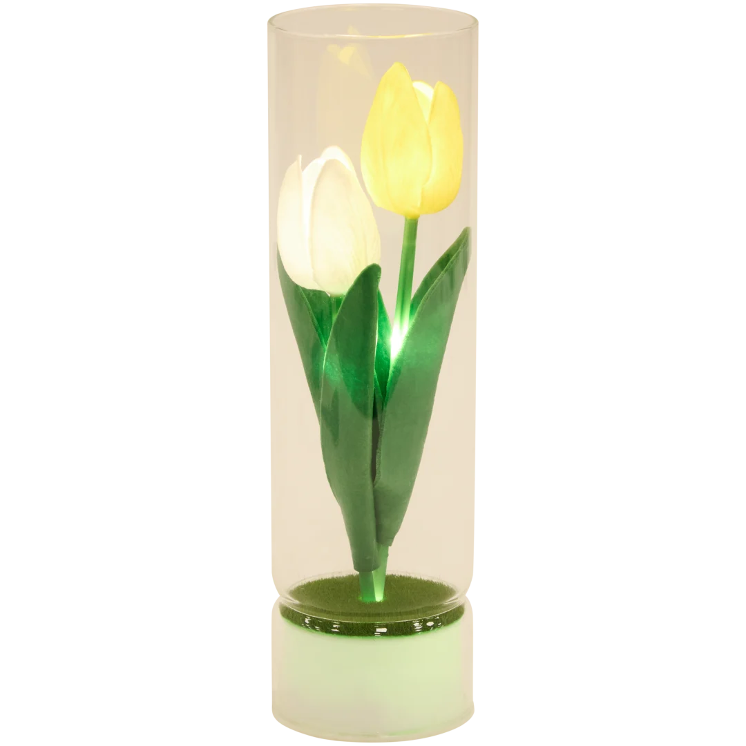 Flores con LED en vaso 2