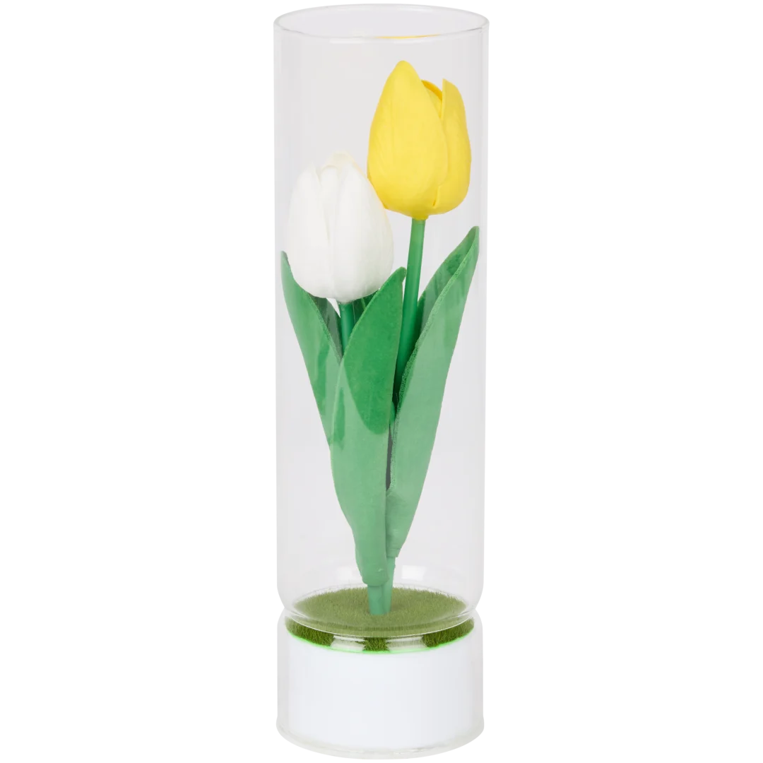 Flores con LED en vaso 1