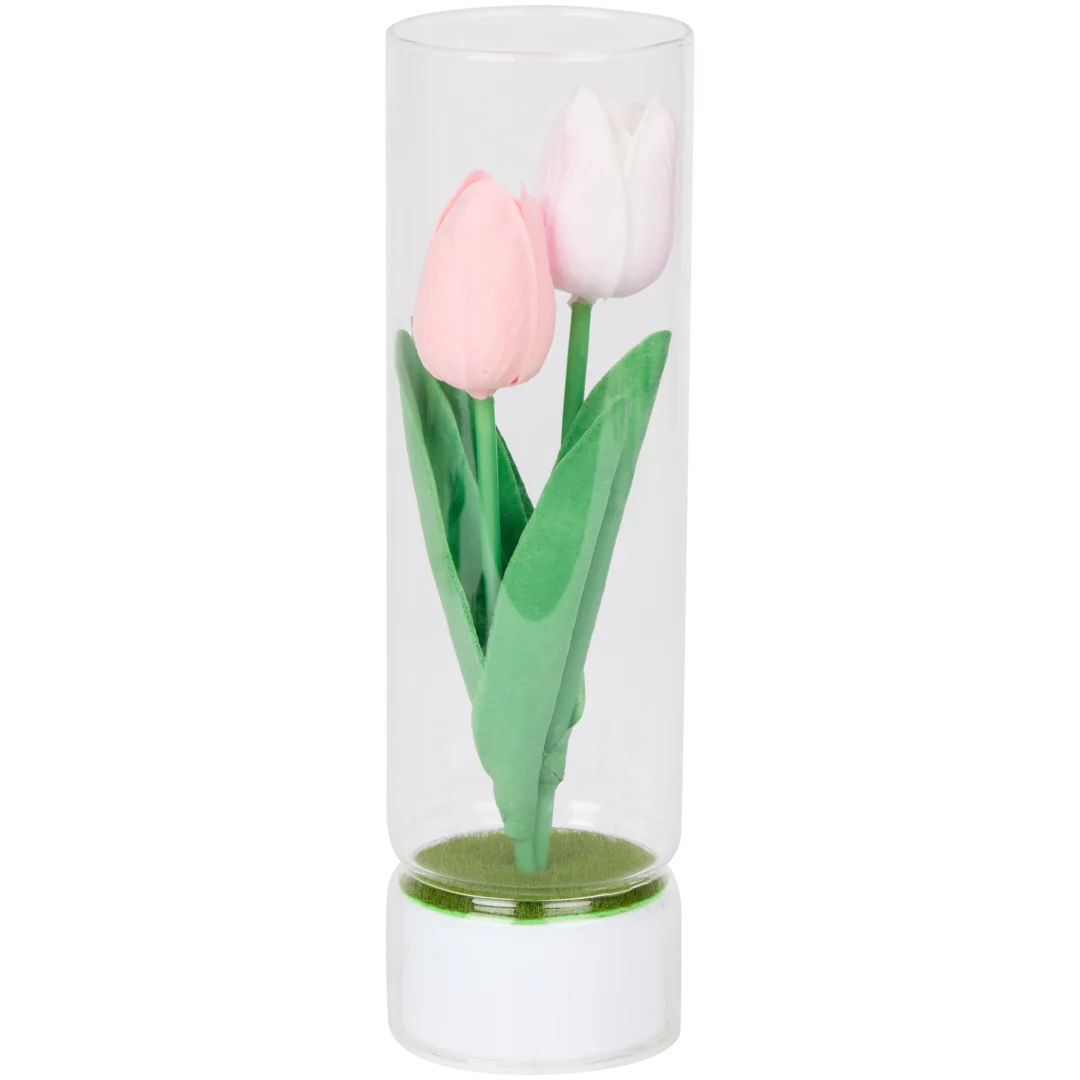 Flores con LED en vaso 3