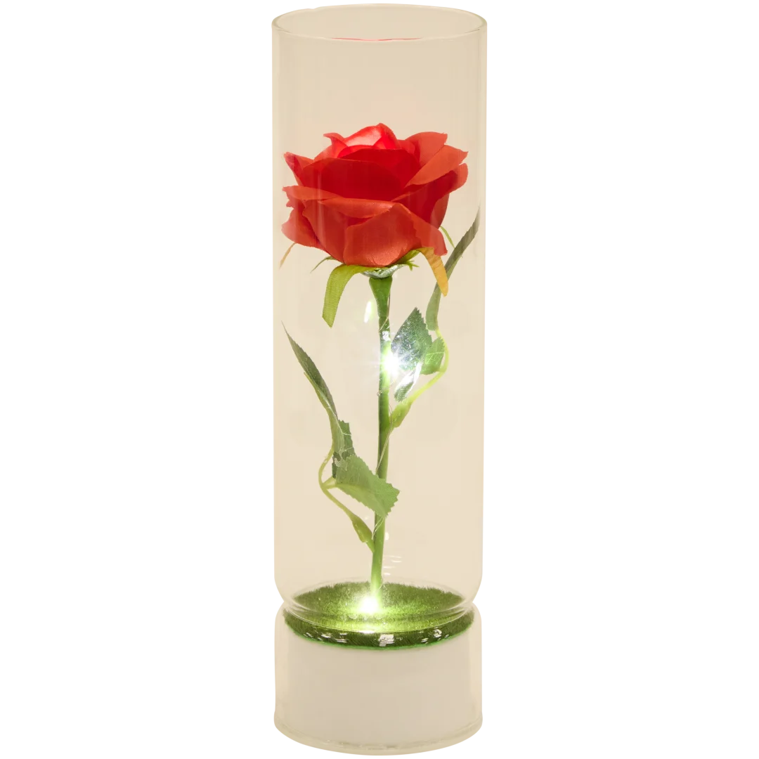 Flores con LED en vaso 2