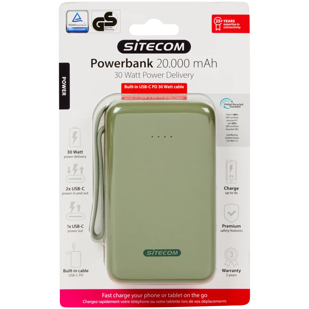 Sitecom Powerbank mit USB-C-Kabel 5
