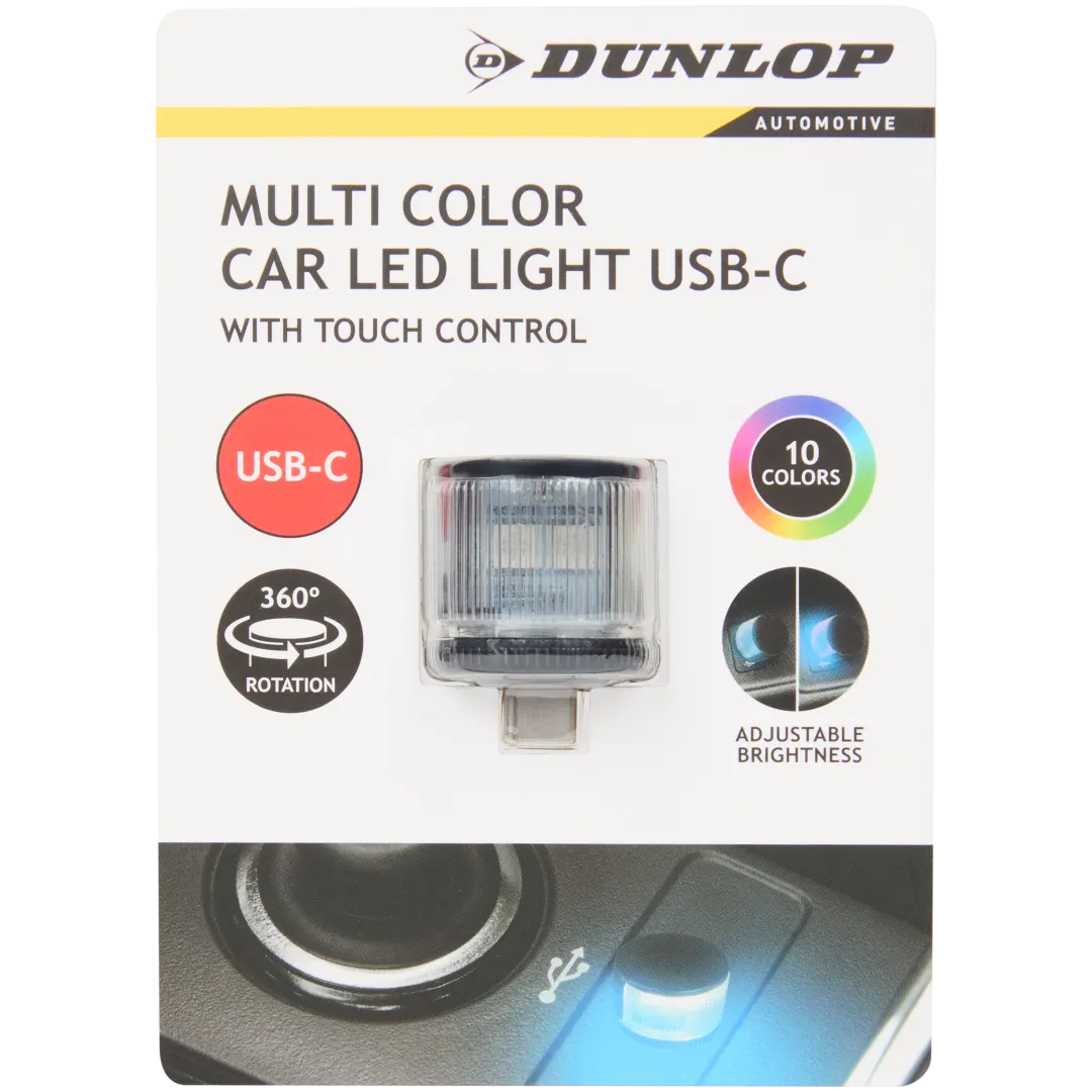 Luz ambiente multicolorida para automóvel Dunlop 3