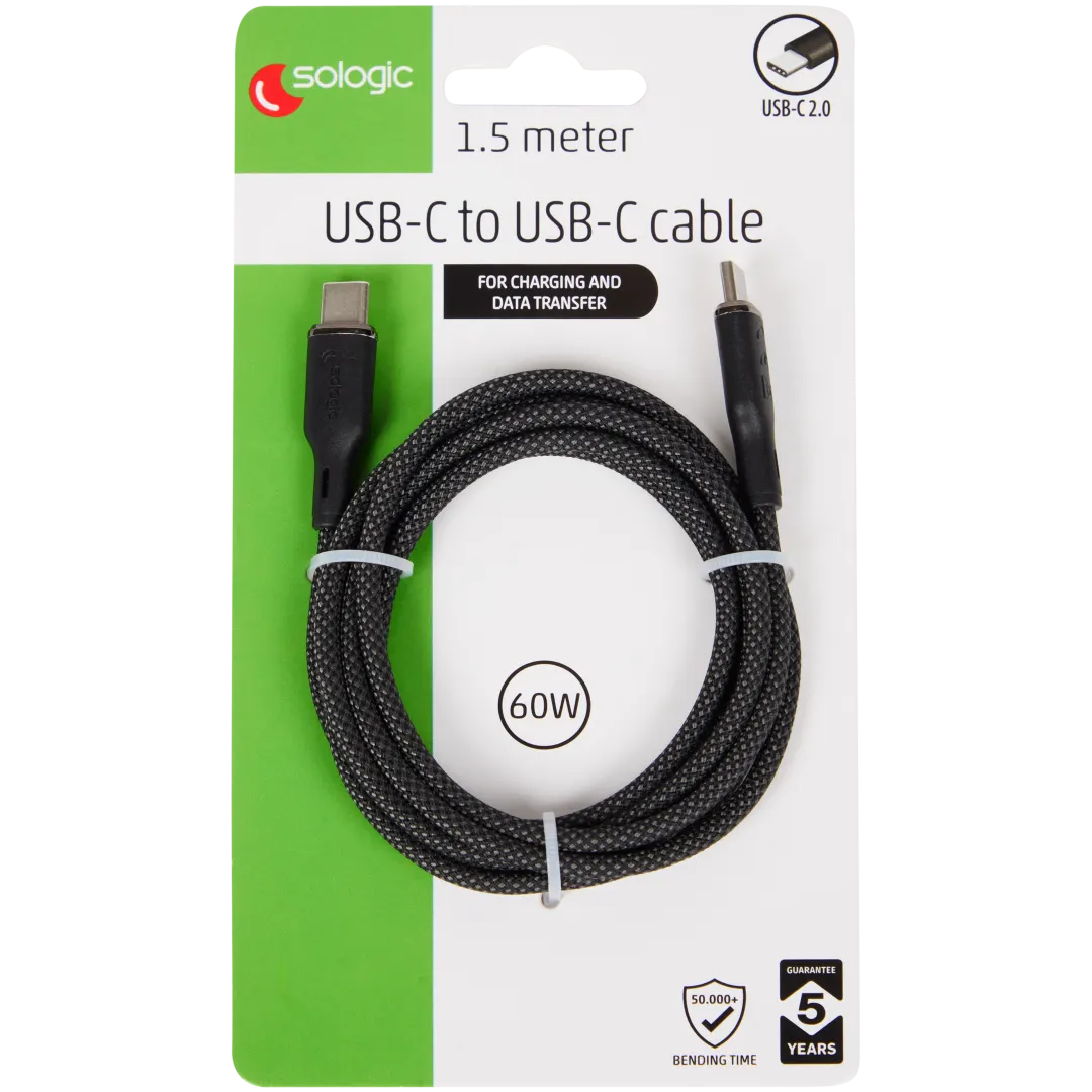 Cavo dati e ricarica rapida Sologic Da USB-C a USB-C