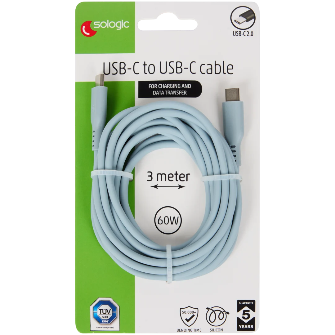 Sologic Silikon-Lade- und Datenkabel USB-C auf USB-C
