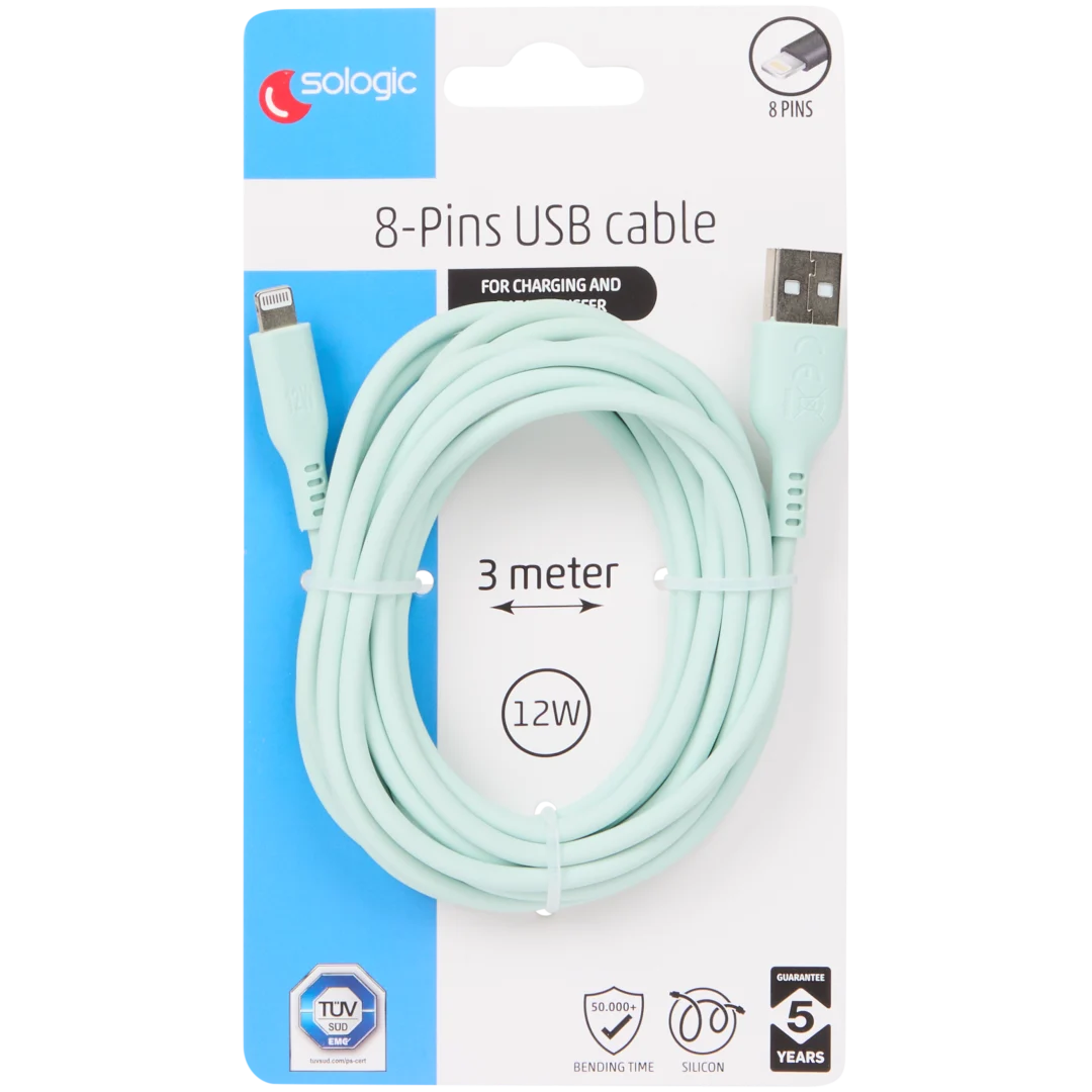 Câble de charge et de données en silicone Sologic 8 broches 7
