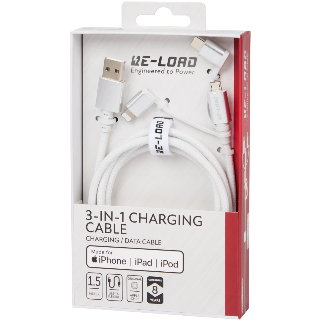 Re-load 3-in-1 laad- en datakabel
