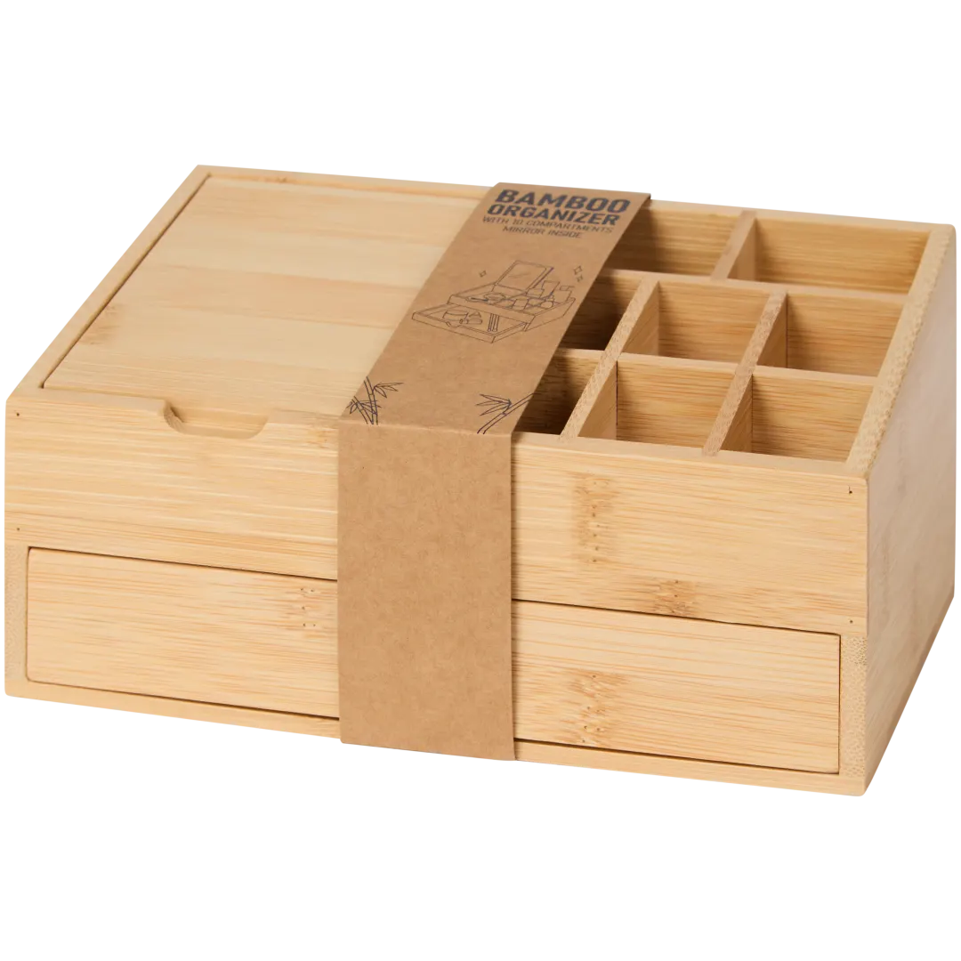 Organizer in bambù con specchio