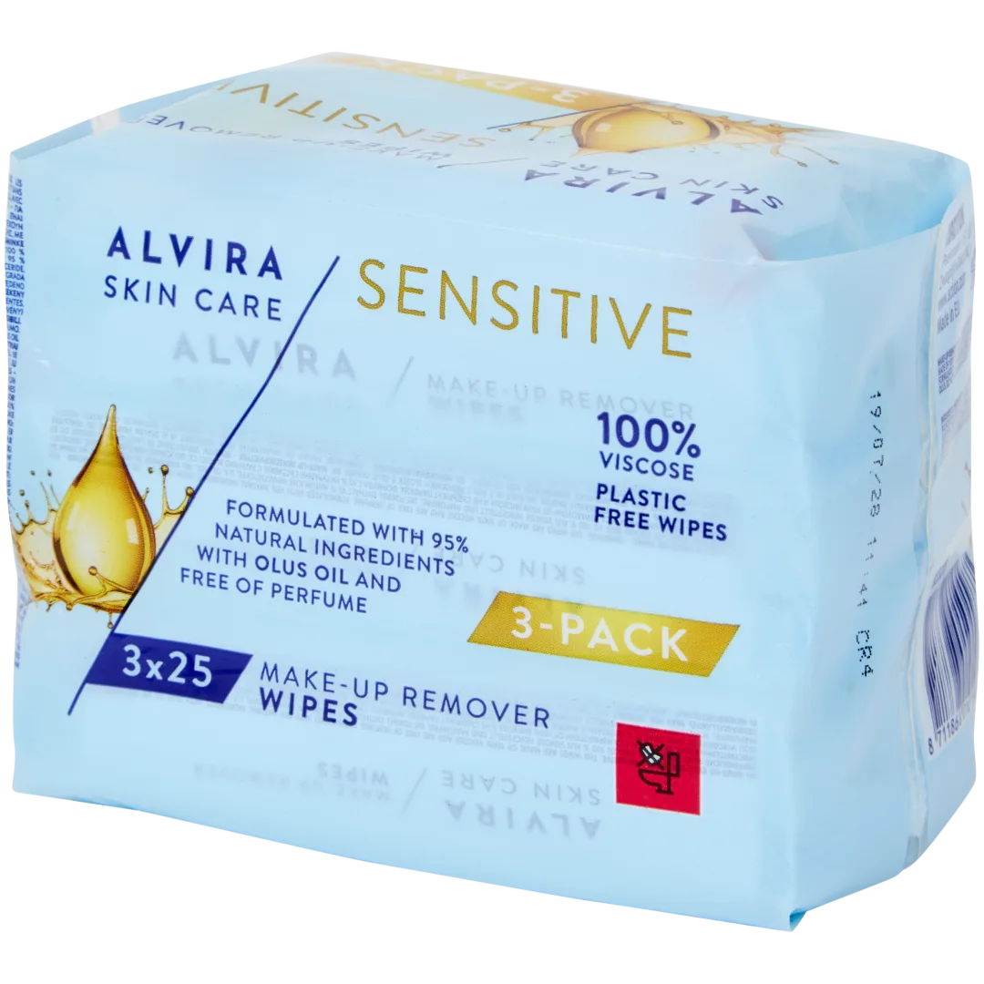 Lingettes nettoyantes pour visage Alvira Sensitive 1