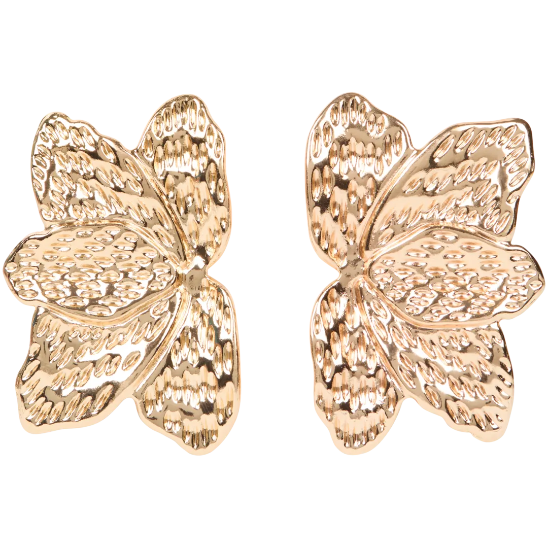 Orecchini Donna In Argento Con Fiore E Zirconi Blu, Clip On E Leggeri, Sicuri Per Pelli Sensibili, Q4HC