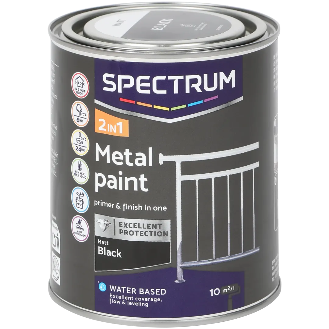Spectrum 2-in-1 metaallak Mat zwart 1