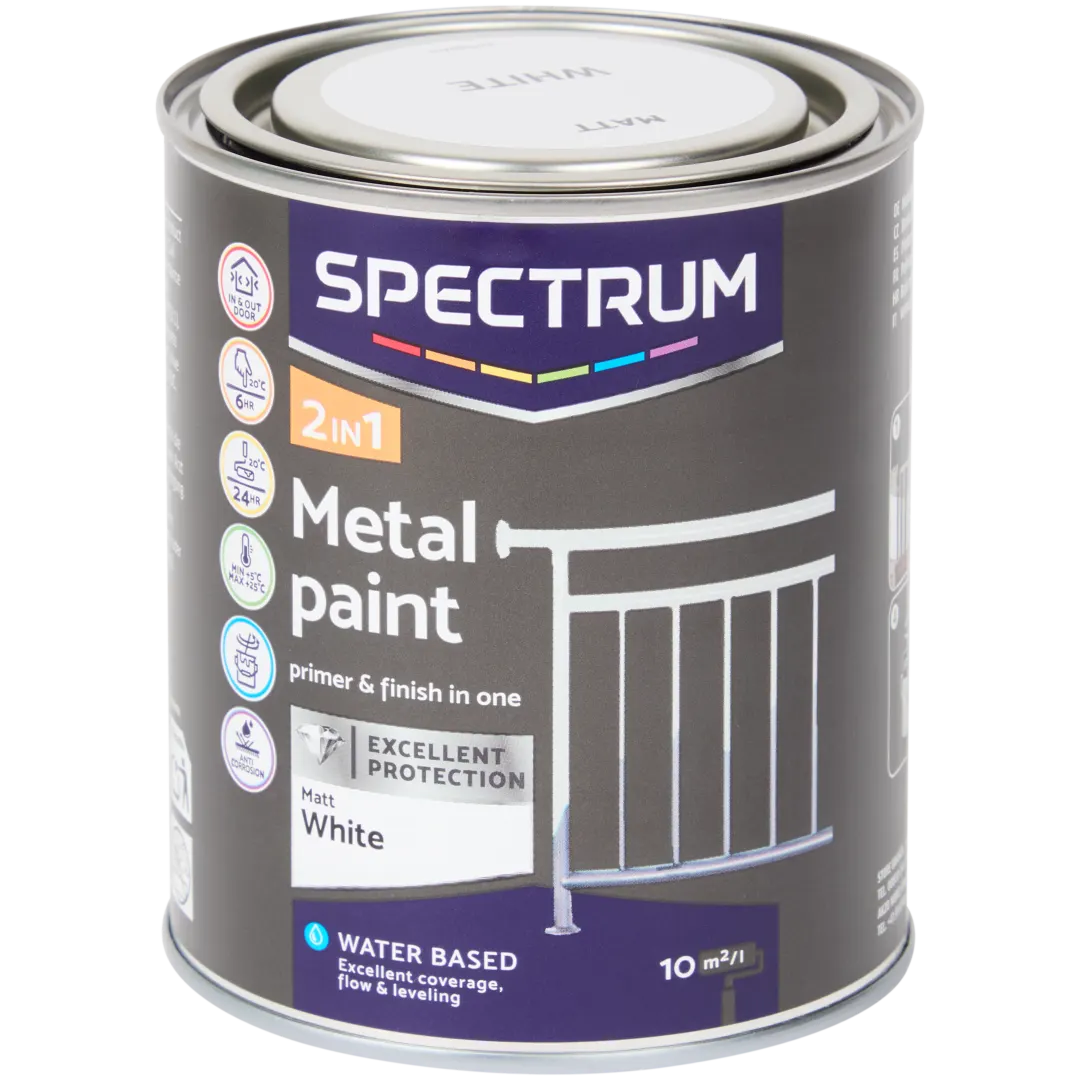 Spectrum 2-in-1 matte metaalverf Wit