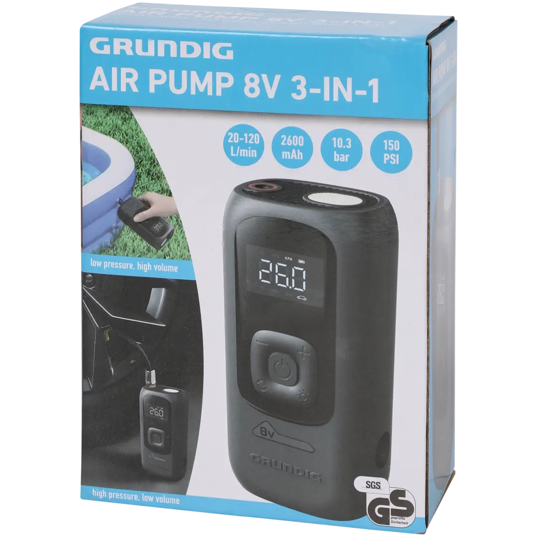 Grundig draadloze 3-in-1 luchtpomp
