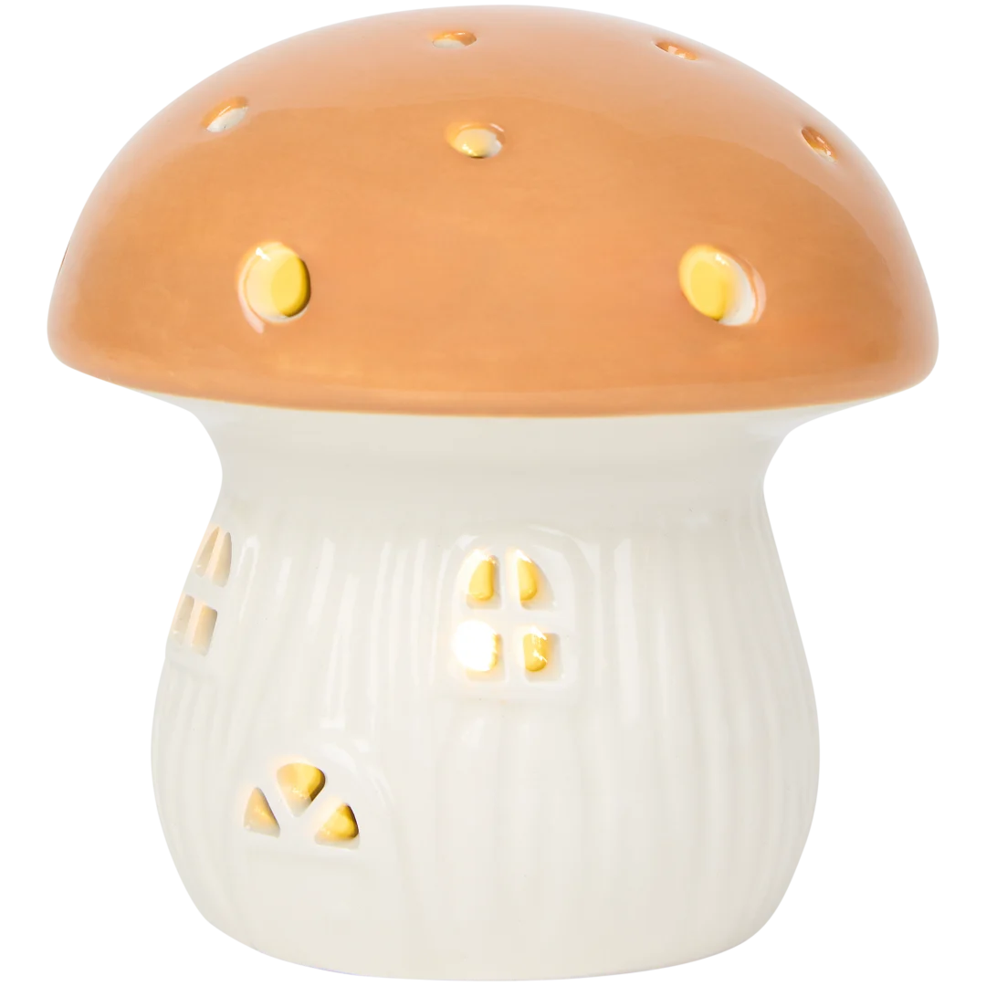 Candeeiro em forma de cogumelo com iluminação LED