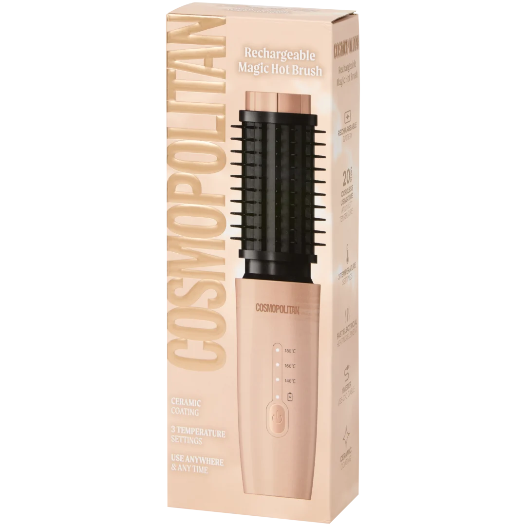 Mini escova de ar quente para modelar sem fios Cosmopolitan