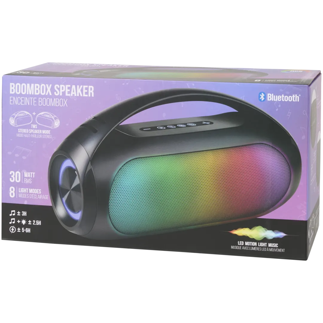 Boombox speaker met led