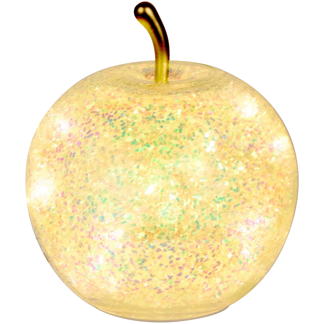 Glitter appel met led 4