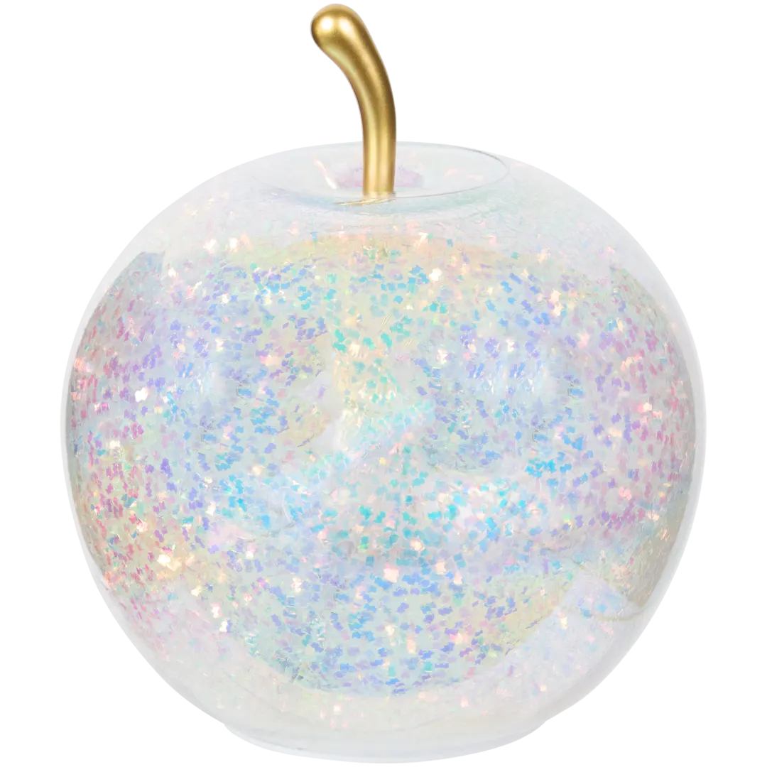 Glitter appel met led 3