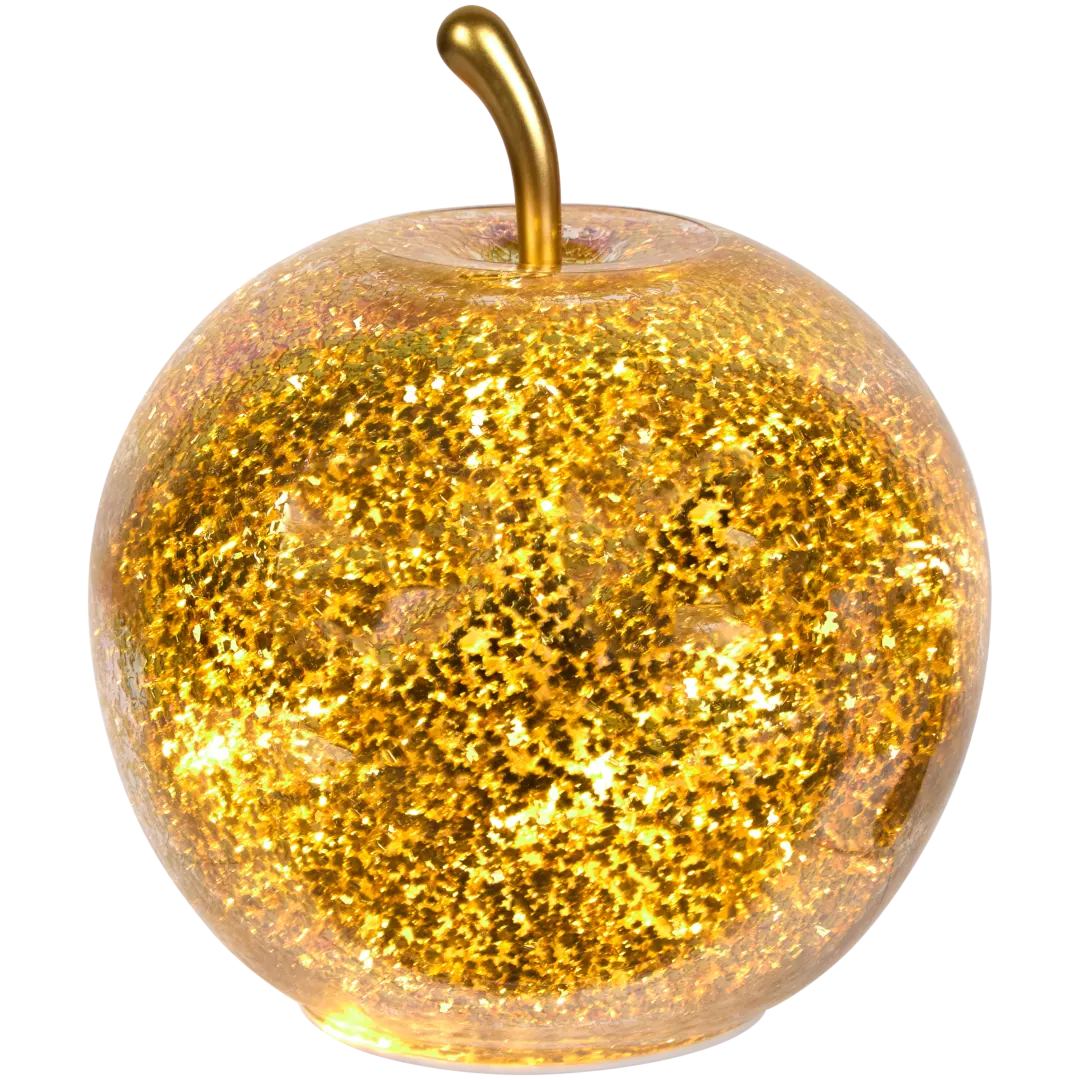 Glitter appel met led 6