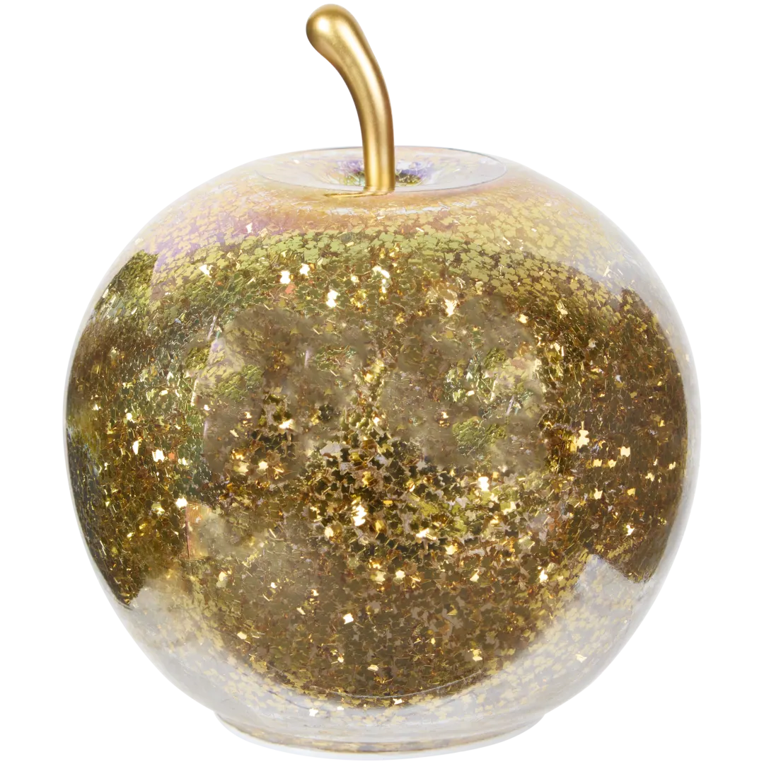 Glitter appel met led 5