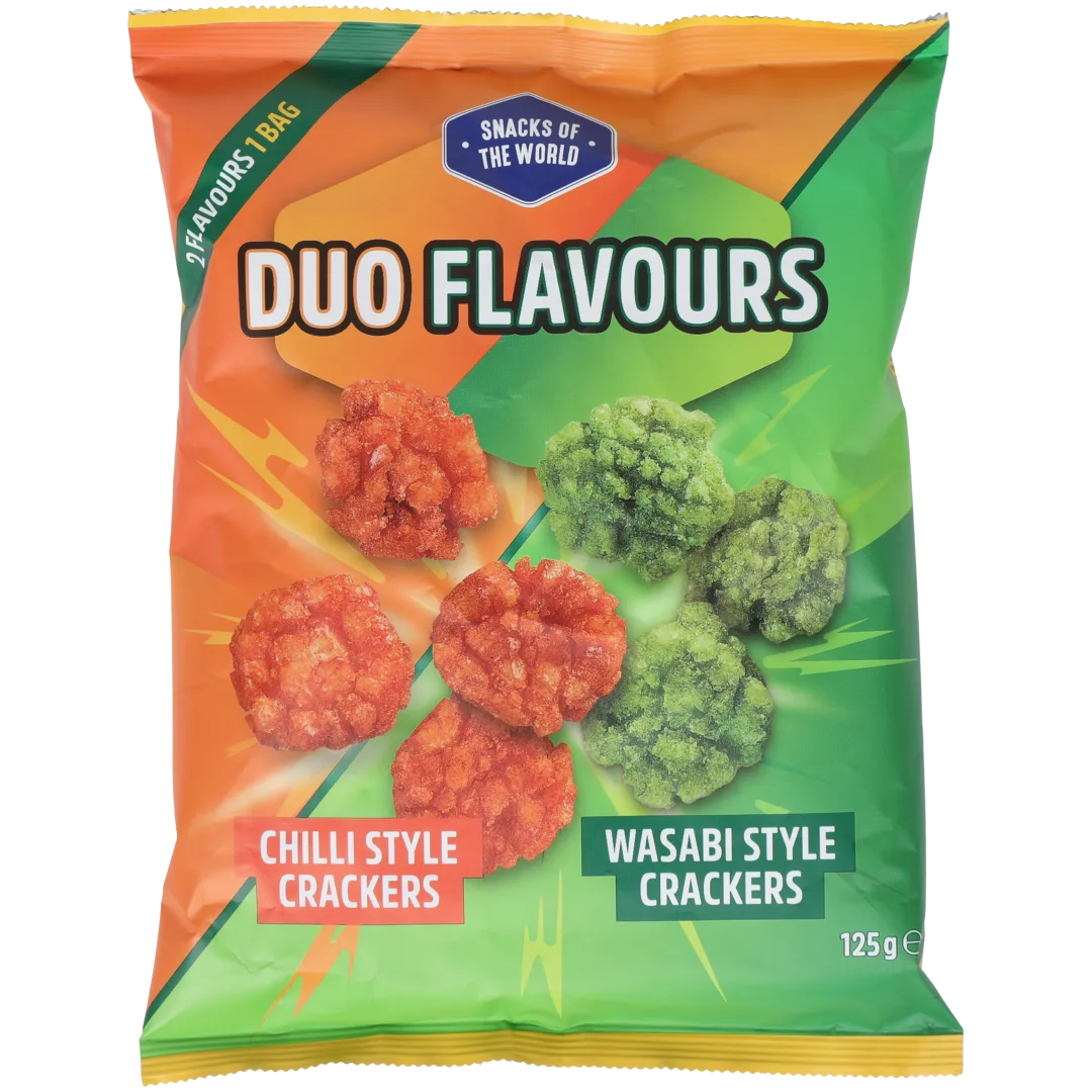 Snacks of the World Duo Flavours rijstcrackers Chili & Wasabi 1