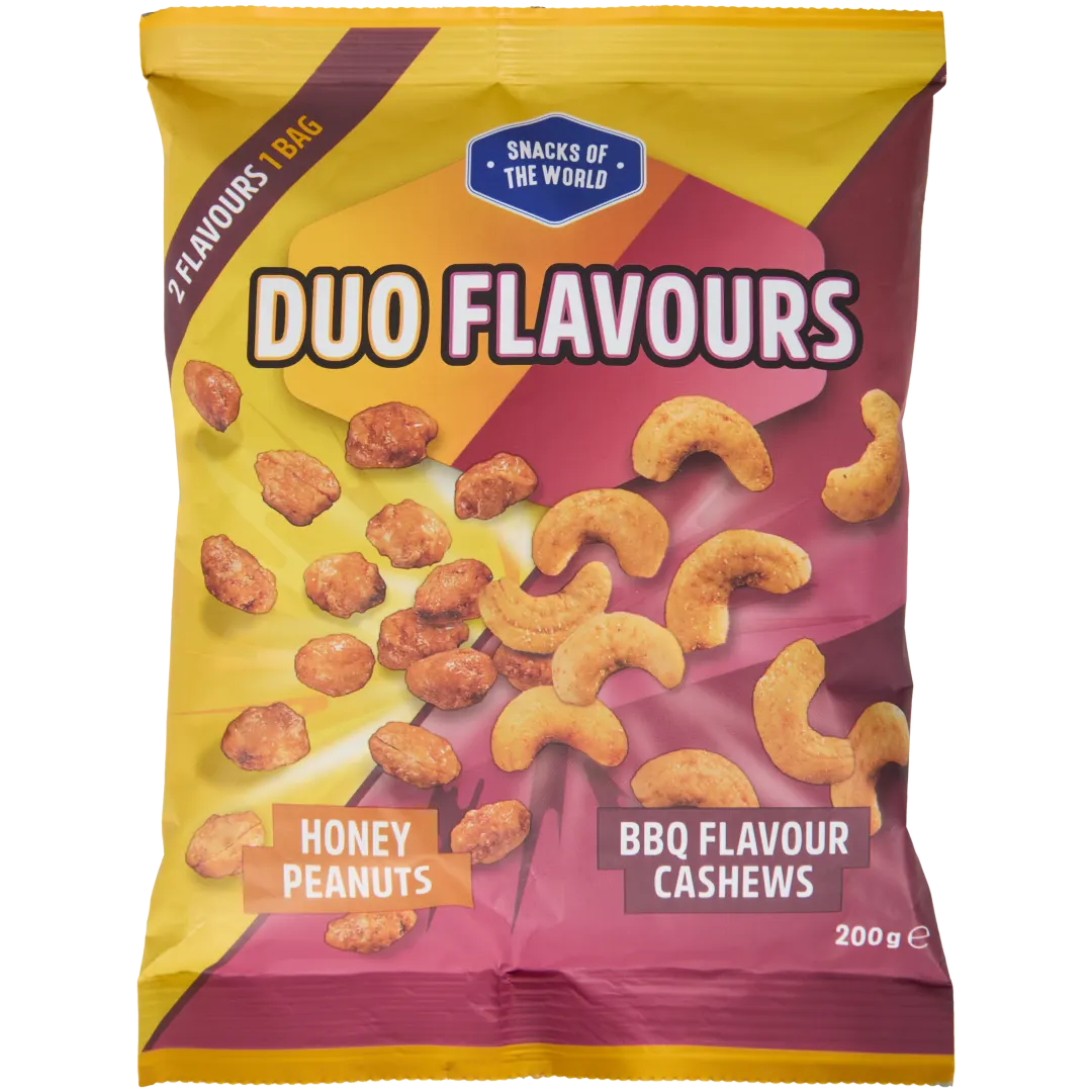 Snacks of the World duo suikerpinda's & BBQ-cashewnoten