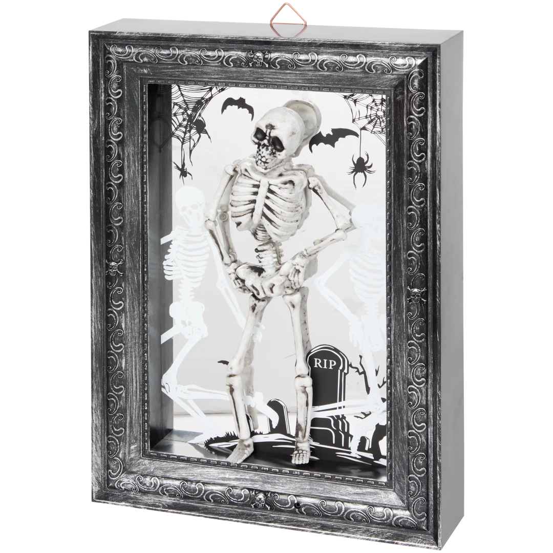 Halloween spiegel met dansend skelet