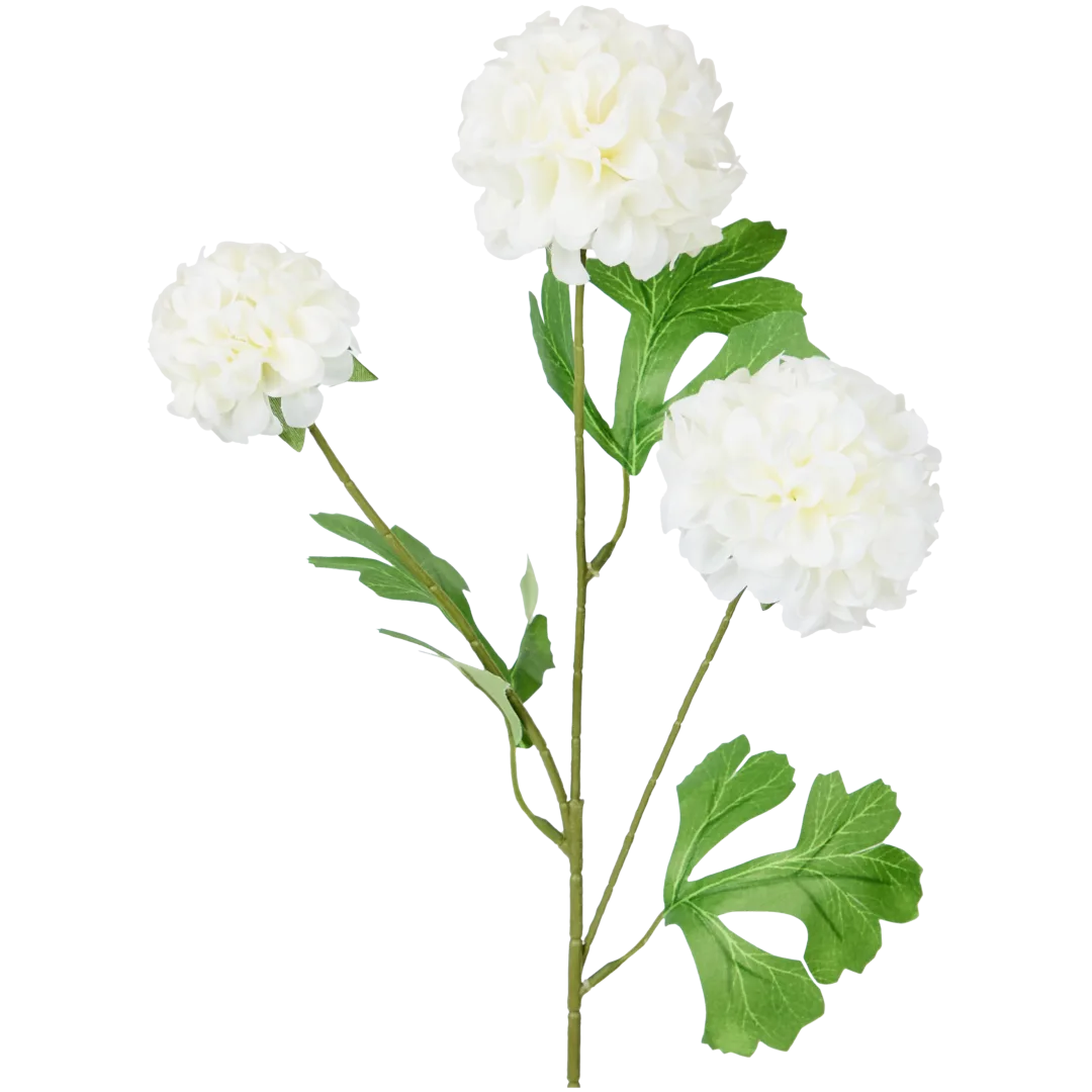 Pompon dahlia fleur artificielle sur tige
