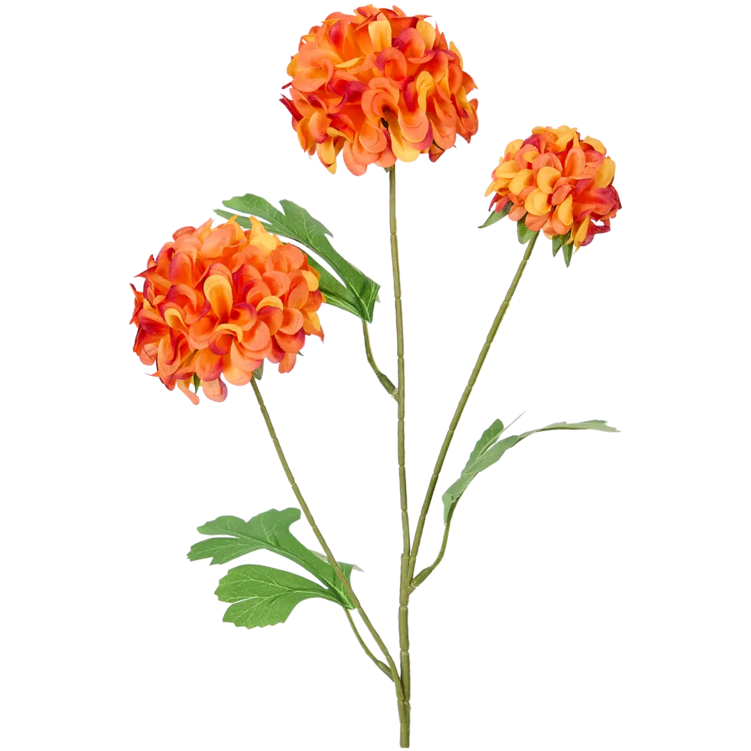 Pompon dahlia fleur artificielle sur tige