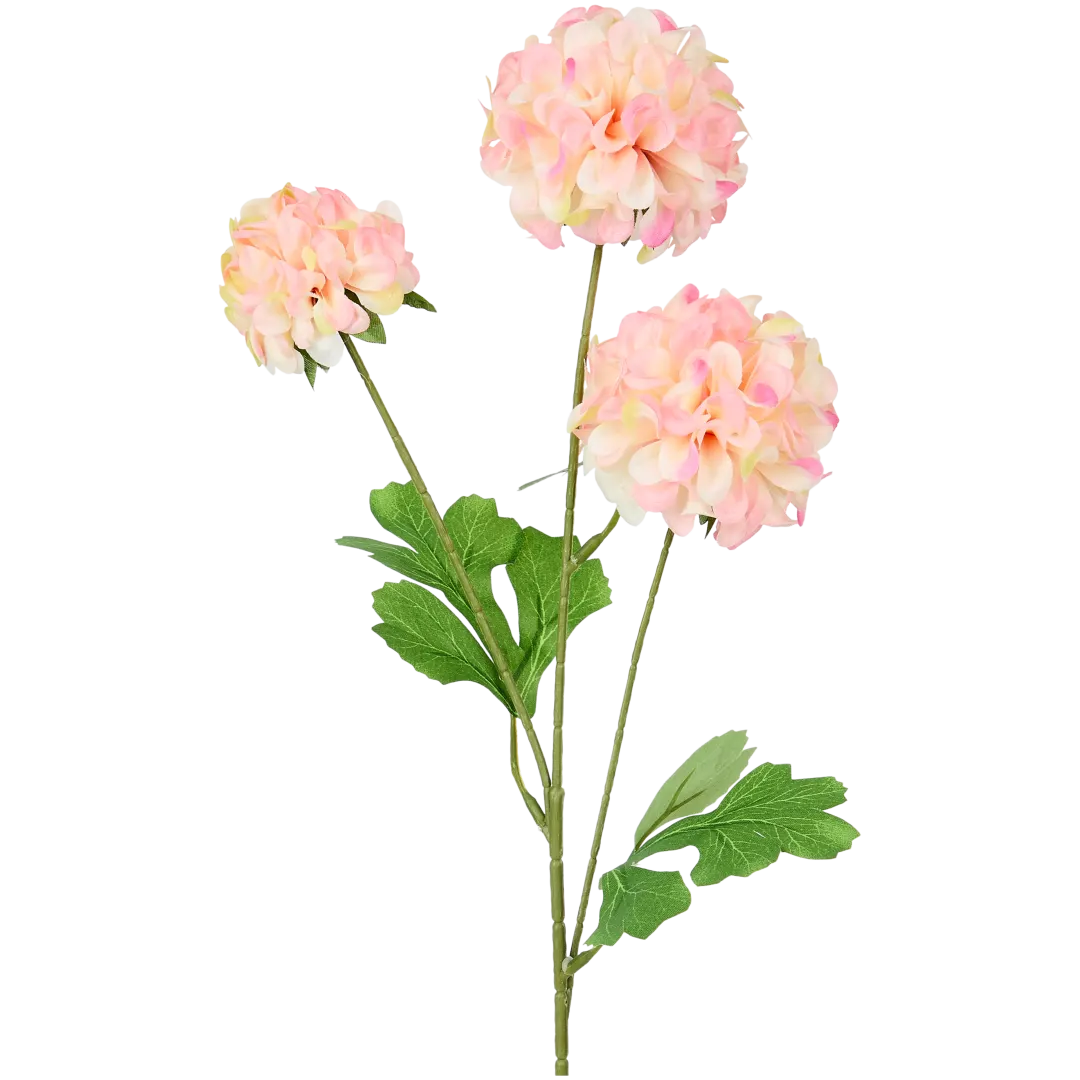 Pompon dahlia fleur artificielle sur tige