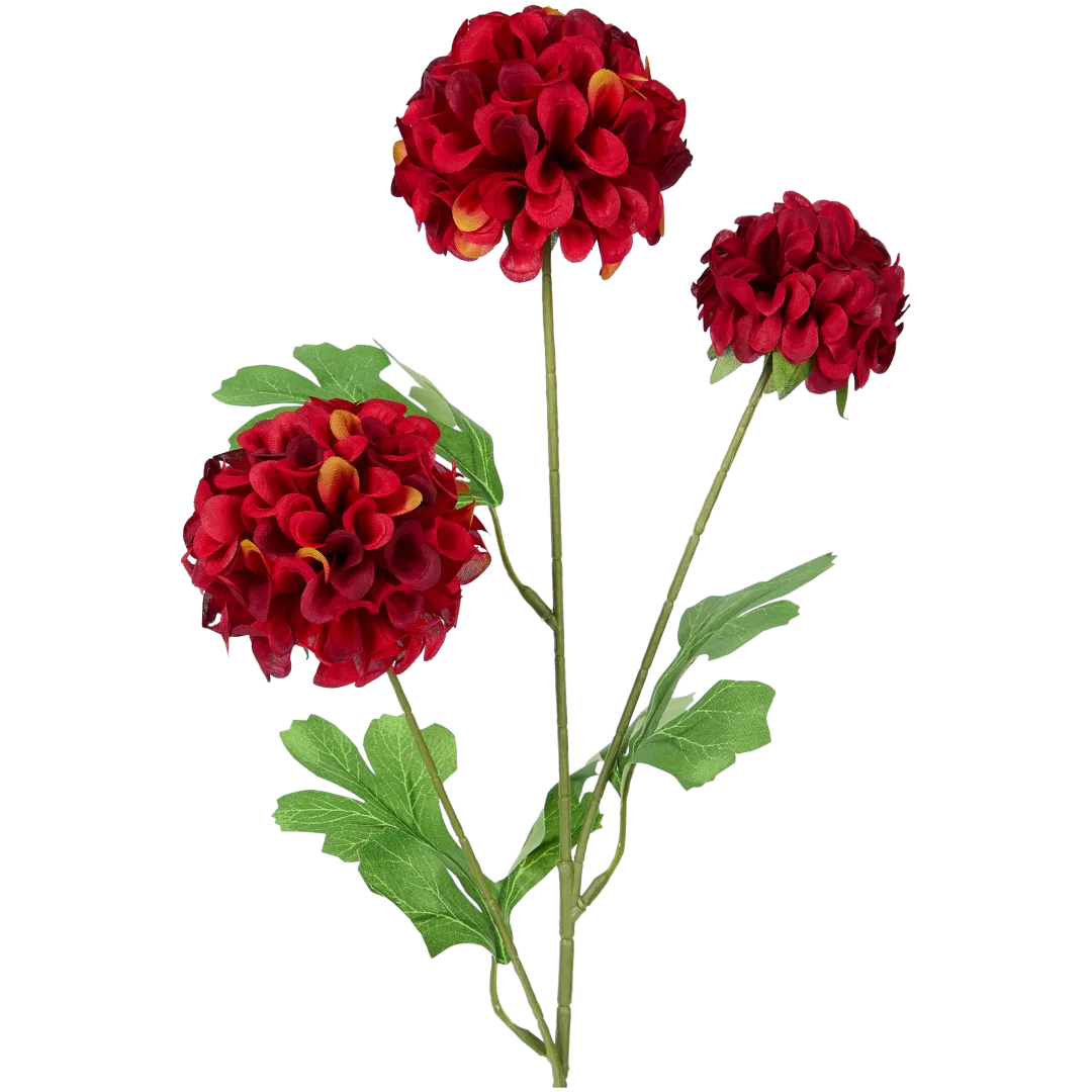 Pompon dahlia fleur artificielle sur tige