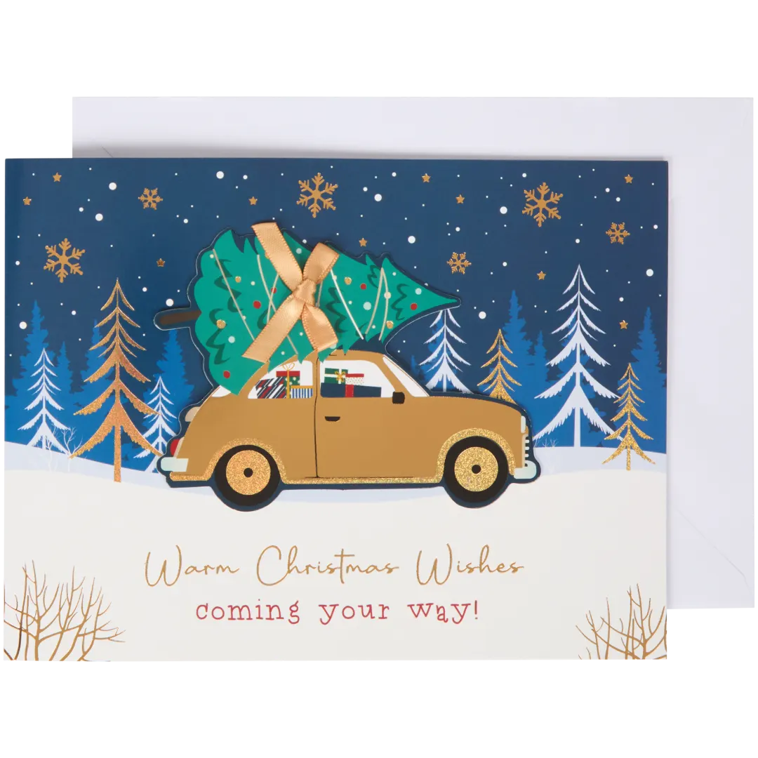 Carte de Noël avec film pailleté