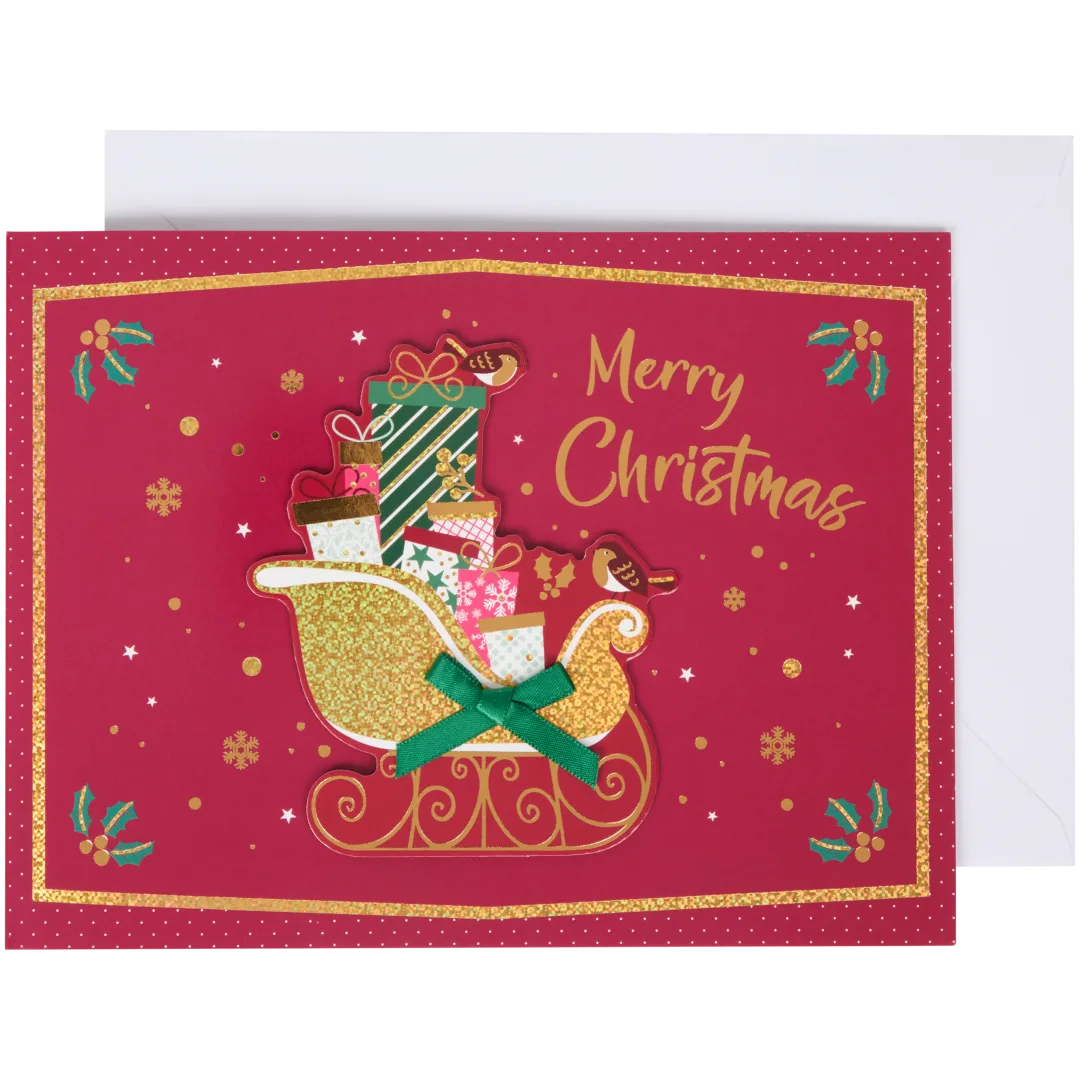 Carte de Noël avec film pailleté