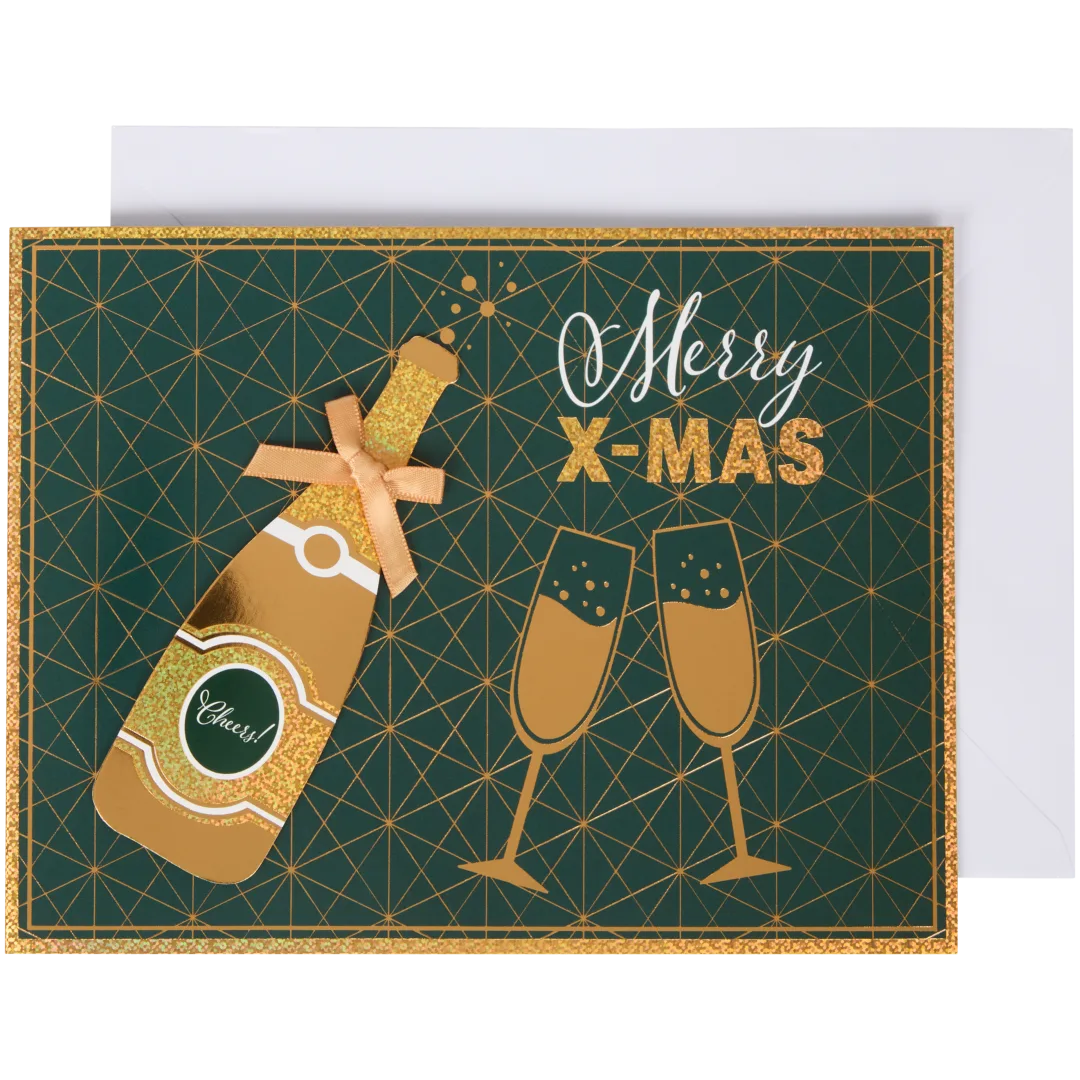 Carte de Noël avec film pailleté