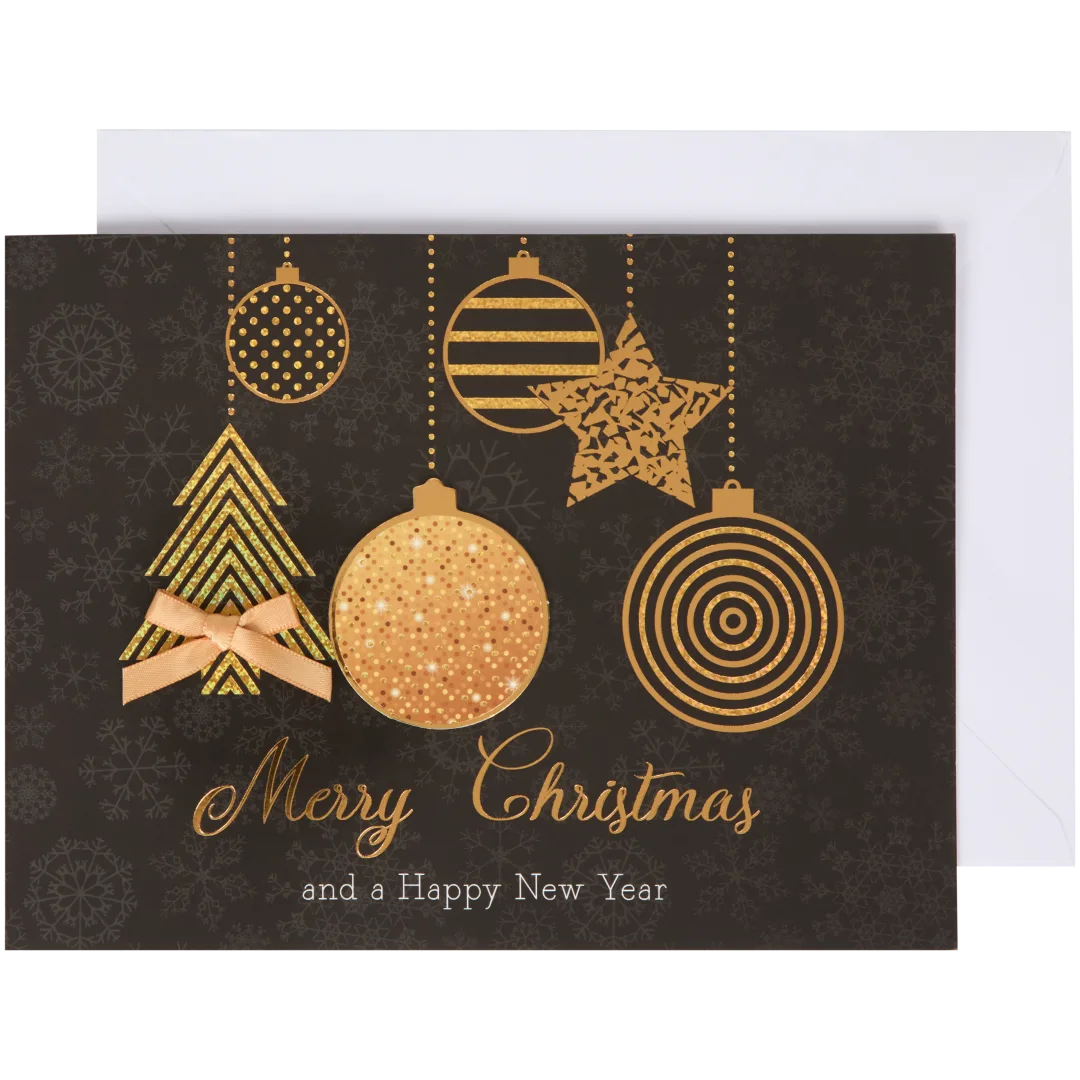 Carte de Noël avec film pailleté