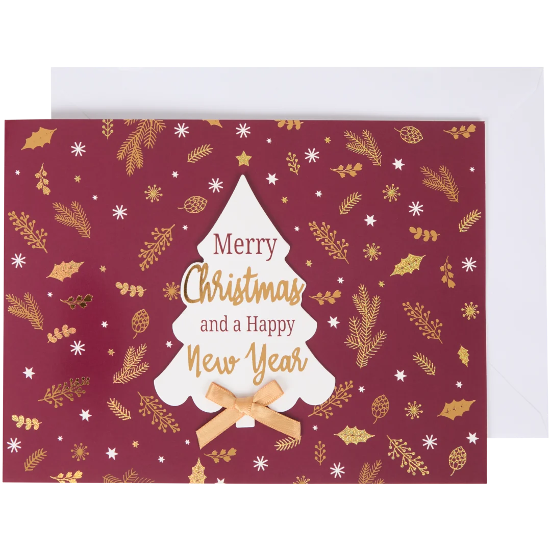 Carte de Noël avec film pailleté